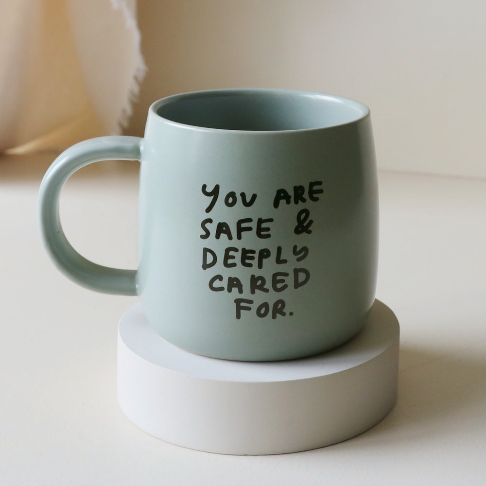 
            
                Load image into Gallery viewer, Safe and Cared For Mug
            
        