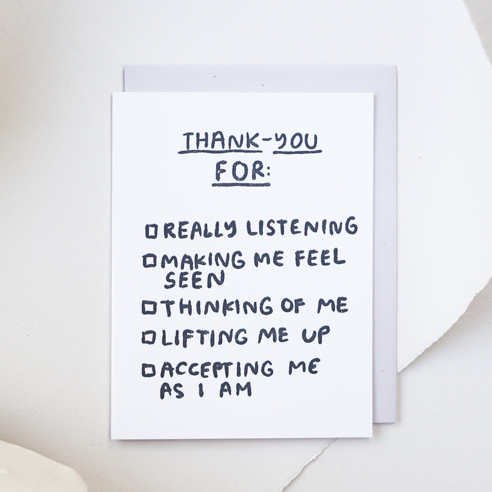 Thank-You Checklist Card