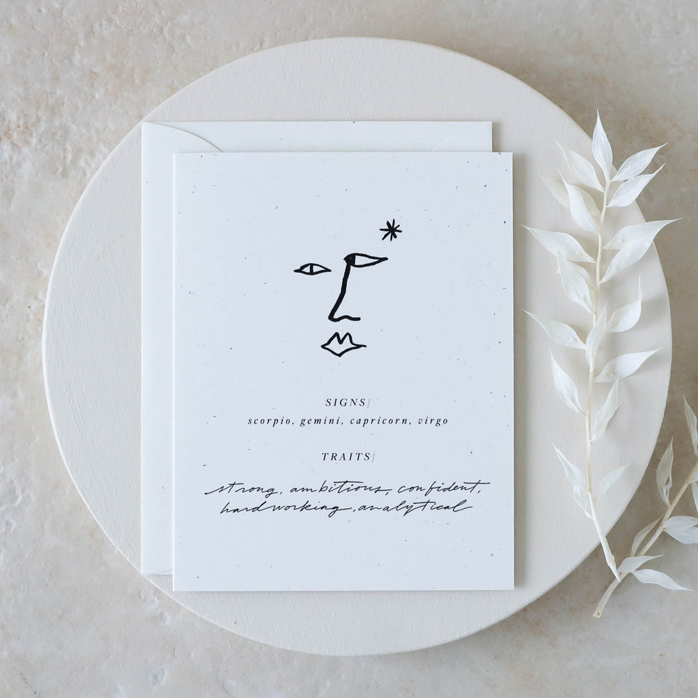 Zodiac Card - Scorpio, Gemini, Capricorn, Virgo